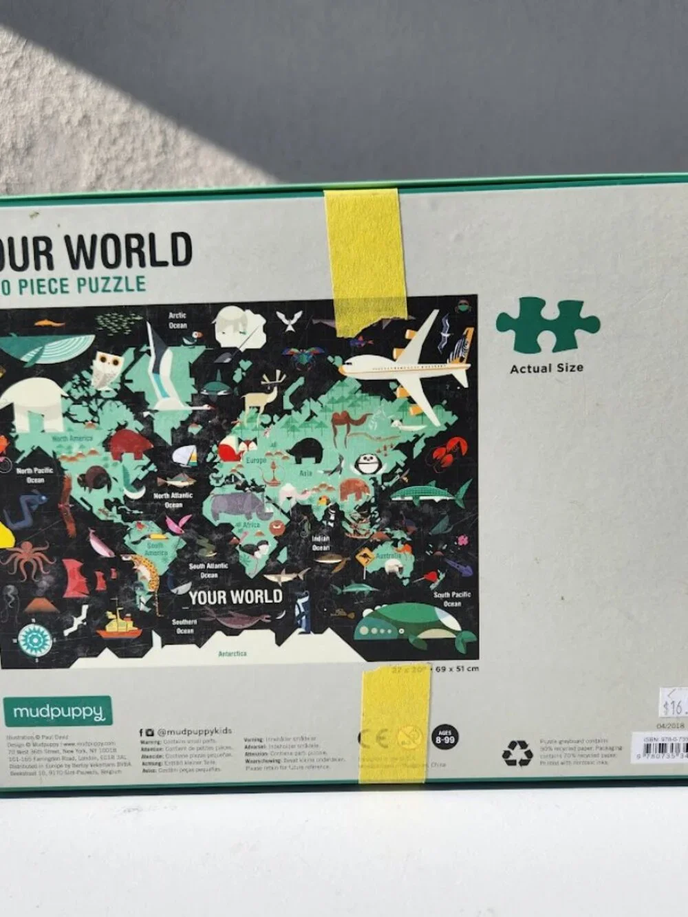 Mudpuppy 1000 Piece Your World Puzzle Map Atlas Inspired Charley Harper Inspired